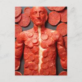 Weird Pepperoni Man Postcard Postkarte