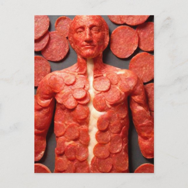 Weird Pepperoni Man Postcard Postkarte (Vorderseite)