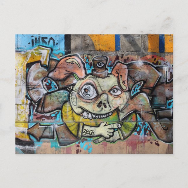 Weird Pig Face Postkarte (Vorderseite)