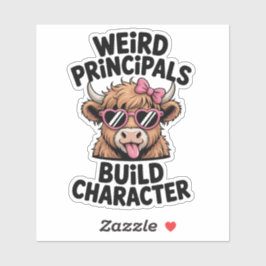 Weird Principals Build Character Funny Cow School Aufkleber