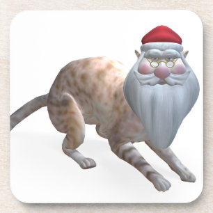 Weird Santa Claus Tiger Cat Getränkeuntersetzer
