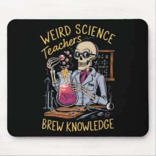 Weird Science Skelett Halloween Lehrer Brauen Kno Mousepad