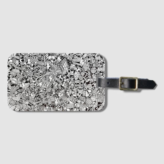 Weird Shapes Detailed Cartoon Gepäckanhänger (Vorderseite (Horizontal))