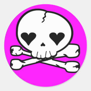 Weird Skull Goth Kawaii Style Runder Aufkleber