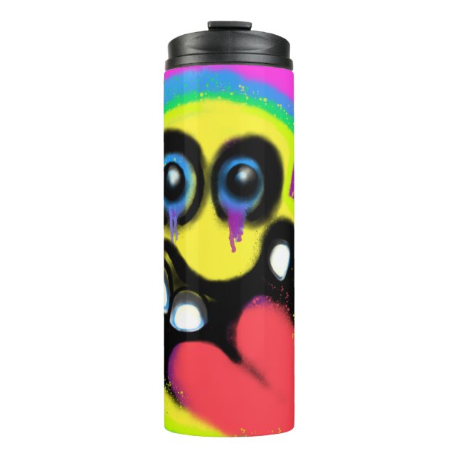 Weird Smile Emoji Graffiti Art M13 Thermosbecher (Vorderseite)