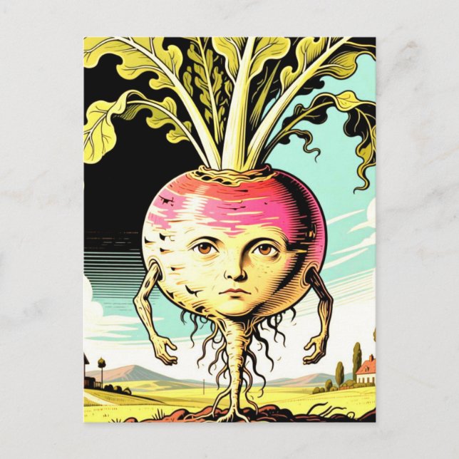 Weird Vegetable Man: Mr. Rutabaga Postkarte (Vorderseite)