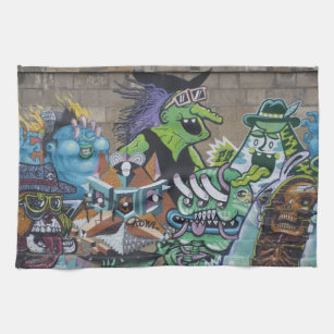 Weird Wicked Green Hexe Graffiti Handtuch