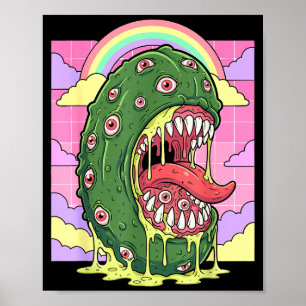 Weirdcore-Ästhetik kawaii Einlegegurkenaugen Poster