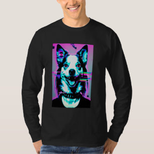 Weirdcore Dog Glitch Trippy Vaporwave Alt Harajuku T-Shirt