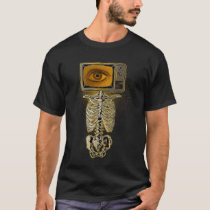 Weirdcore-Skelett-TV-Kopf-Cosplay Röntgenradiologi T-Shirt