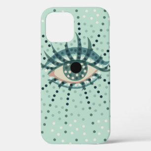 Weirdes blaues Auge mit Punkten Abstrakte psychede iPhone Hülle
