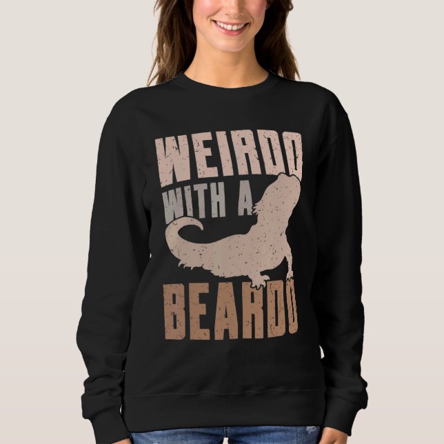 Weirdo mit einem bärtigen Drachenechse Gecko P Sweatshirt (Vorderseite)