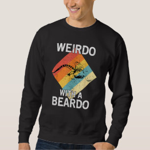 Weirdo mit einem Beardo, Retro Vintager Bartdrache Sweatshirt