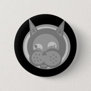 Weirdy Katzen-schwarzer Knopf Button
