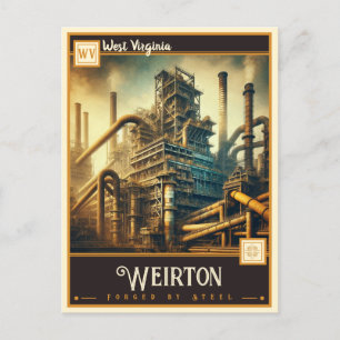 Weirton, West Virginia VINTAG Postkarte