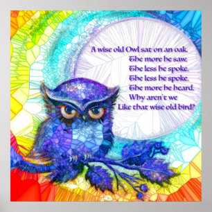 Weise alte Eule Poster