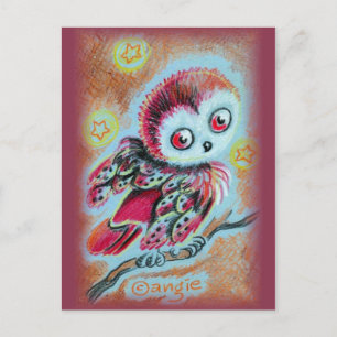 Weise alte Eule Postkarte