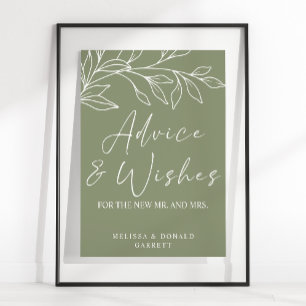Weise Boho-Blumen-Hochzeitsratschlag & -Wünsche Poster