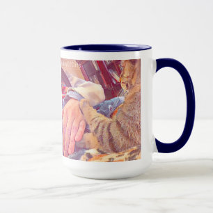 Weise der Katzen-Tasse über die Tatze des Mitleid Tasse