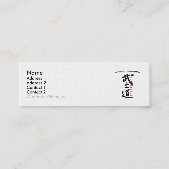 Weise der Samurai-Visitenkarte Mini Visitenkarte (Vorderseite)