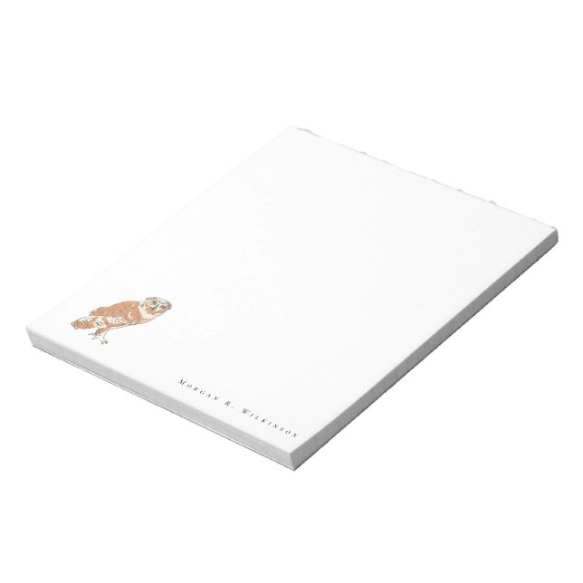 Weise Eulen-Illustration personalisiert  Notizblock (Rotiert)