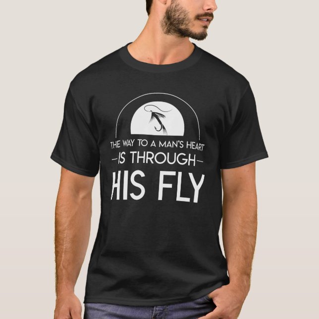 Weise, Herz durch sein Fliegen-Fischen zu bemannen T-Shirt (Vorderseite)