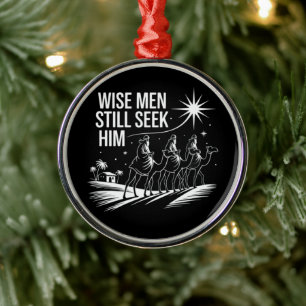Weise Männer suchen ihn noch Christliches Weihnach Ornament Aus Metall