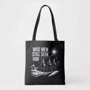 Weise Männer suchen ihn noch Christliches Weihnach Tasche