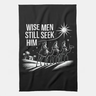 Weise Männer suchen ihn noch immer christliches We Geschirrtuch