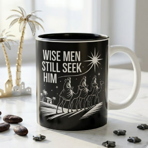 Weise Männer suchen ihn noch immer christliches We Zweifarbige Tasse
