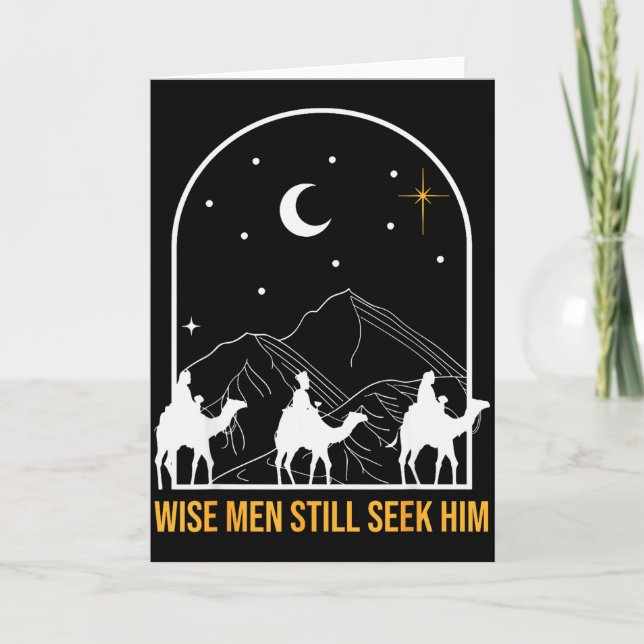 Weise Männer suchen ihn noch Weihnachtskrippe Chri Karte (Vorderseite)