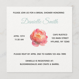 Weise Pfingstrose Einladung