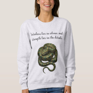Weise Schlange Minimalistischer Naturkunst - Weiße Sweatshirt
