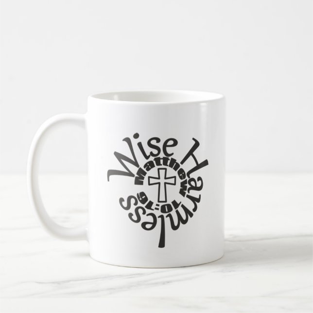 weise und harmlos - Göttliche Weisheitskripte Kaffeetasse (Links)