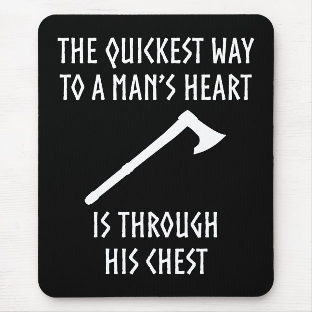 Weise zum Herzen lustiges Viking eines Mannes Mousepad (Vorne)