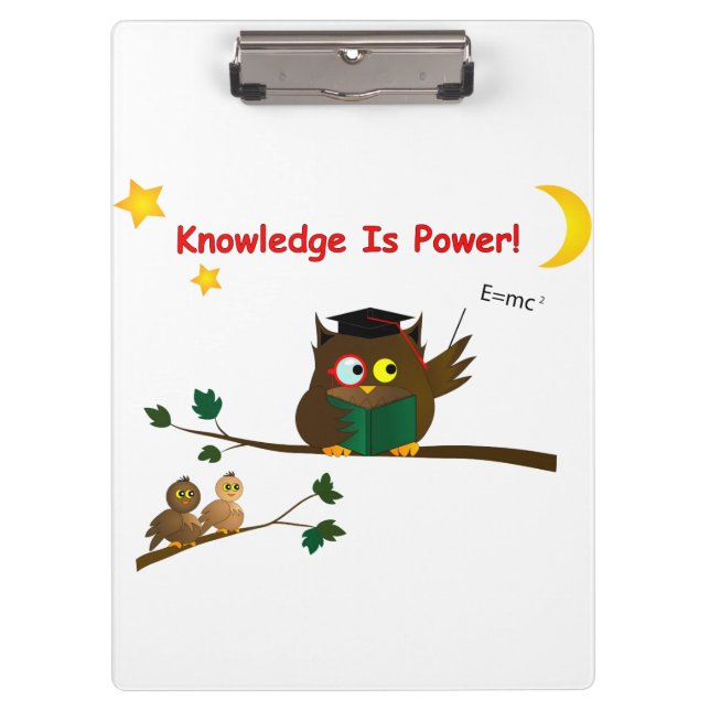 Weisen Owl lehren Klemmbrett (Vorderseite)