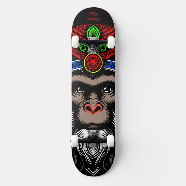 Weiser alter Affe Skateboard (Vorderseite)
