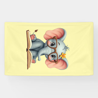 Weiser Baby-Elefant Banner