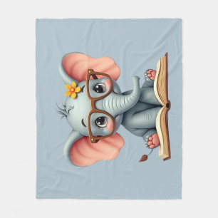 Weiser Baby-Elefant Fleecedecke