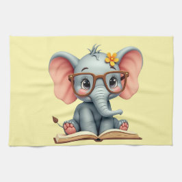 Weiser Baby-Elefant Geschirrtuch