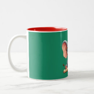 Weiser Baby-Elefant Zweifarbige Tasse