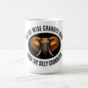 Weiser Elefant Golden Ears Kunstmalerei Kaffeetasse