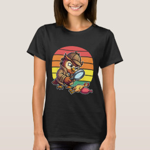 Weiser Eulen-Detektiv untersucht Hühner-Mysterium T-Shirt