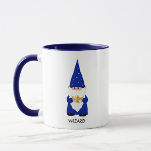 Weiser Gnom in Blau mit Lampe Tasse