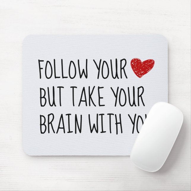 Weiser Rat mit rotem Doodle-Herz Mousepad (Mit Mouse)