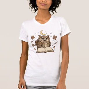 Weiser Uhu-Gelehrter - Vintage-Himmels-Buchliebhab T-Shirt