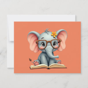 Weises Baby-Elefant Dankeskarte