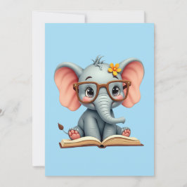 Weises Baby-Elefant Einladung