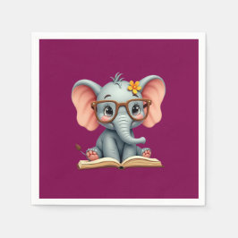 Weises Baby-Elefant Serviette