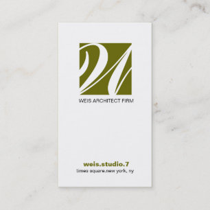 WEISES GRÜN des QUADRATISCHEN MONOGRAMM-311-SIMPL Visitenkarte